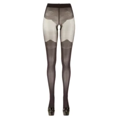 Cottelli Collection Panty Met Kousen Look - Zwart -Seksspeeltjeswinkel 25102431601