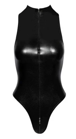 Noir Handmade Wetlook Body Met Slangenprint En Rits - Zwart -Seksspeeltjeswinkel 26433161021 4