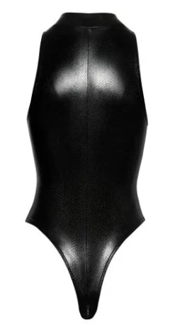 Noir Handmade Wetlook Body Met Slangenprint En Rits - Zwart -Seksspeeltjeswinkel 26433161021 5