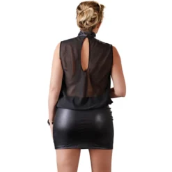 Cottelli Collection Plus Size Netstof Mini Jurkje Met Wetlook Rok -Seksspeeltjeswinkel 27159451051 3