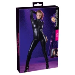 Cottelli Collection Wetlook Catsuit Met Lange Mouwen En Rits - Zwart -Seksspeeltjeswinkel 27303321011 4