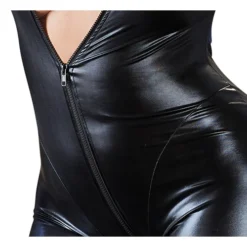 Cottelli Collection Plus Size Wetlook Catsuit Met Lange Rits -Seksspeeltjeswinkel 27303401051 4