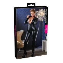 Cottelli Collection Plus Size Wetlook Catsuit Met Lange Rits -Seksspeeltjeswinkel 27303401051 8