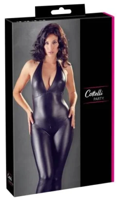 Cottelli Collection Sexy Wetlook Catsuit Met Open Kruisje -Seksspeeltjeswinkel 27305101021 6