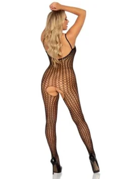 LEG AVENUE Gehaakte Catsuit Met Open Kruisje - Zwart -Seksspeeltjeswinkel 8300 001 4