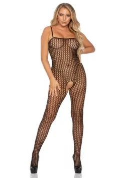 LEG AVENUE Gehaakte Catsuit Met Open Kruisje - Zwart -Seksspeeltjeswinkel 8300 001 5