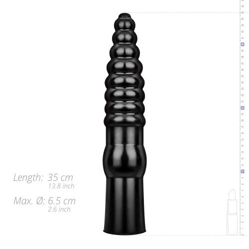 All Black Geribbelde Dildo - 34 Cm 6 All Black Geribbelde Dildo - 34 Cm - Afbeelding 6