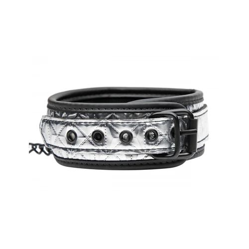 Master Series Platinum Bound Halsband Met Riem 2 Master Series Platinum Bound Halsband Met Riem - Afbeelding 2