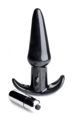Frisky Smooth Vibrerende Anaalplug - Zwart -Seksspeeltjeswinkel AG294 Black 3