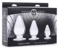 Master Series Triple Cones Anaalplug Set Van 3 - Transparant -Seksspeeltjeswinkel AG457 CLEAR 3
