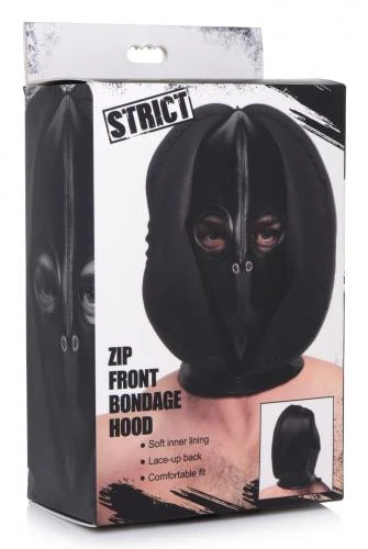 STRICT Bondage Hoofd Masker Met Rits Aan De Voorkant 3 STRICT Bondage Hoofd Masker Met Rits Aan De Voorkant - Afbeelding 3