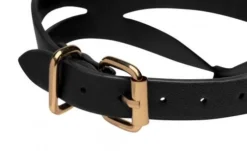 Master Series Bondage Baddie Collar Met O-ring - Zwart/Goud -Seksspeeltjeswinkel AG724 3