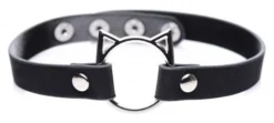 Master Series Kinky Kitty Ring Slim Choker - Zwart
