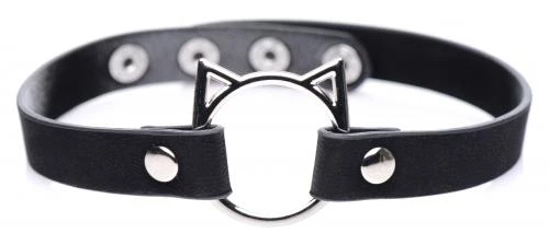 Master Series Kinky Kitty Ring Slim Choker - Zwart 1 Master Series Kinky Kitty Ring Slim Choker - Zwart