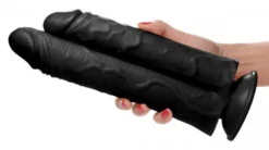 Double Stuffer Dubbele Dildo 25 Cm - Zwart -Seksspeeltjeswinkel AG773 Black 4