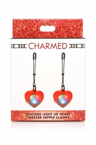 Charmed - Heart Tweezer Tepelklemmen Met LED Verlichting 5 Charmed - Heart Tweezer Tepelklemmen Met LED Verlichting - Afbeelding 5