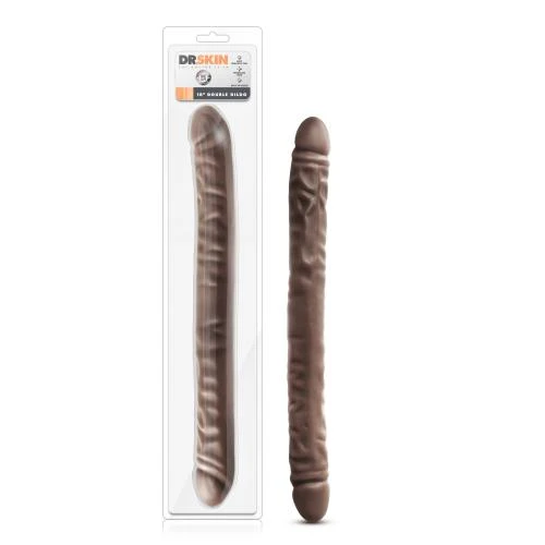 Dr. Skin - Realistische Dubbele Dildo 45 Cm - Chocolate 3 Dr. Skin - Realistische Dubbele Dildo 45 Cm - Chocolate - Afbeelding 3