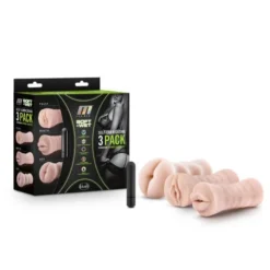 M For Men - Set Van 3 Masturbators Met Bullet Vibrator: Vagina, Anus, Mond -Seksspeeltjeswinkel BL 84103 3