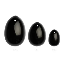 La Gemmes - 3-delige Yoni Egg Set - Zwarte Obsidiaan