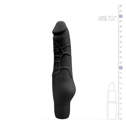 Realistische Siliconen Vibrator - Zwart 4 Realistische Siliconen Vibrator - Zwart - Afbeelding 4