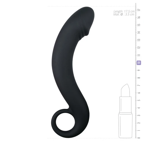 Zwarte Siliconen Prostaat Dildo 4 Zwarte Siliconen Prostaat Dildo - Afbeelding 4