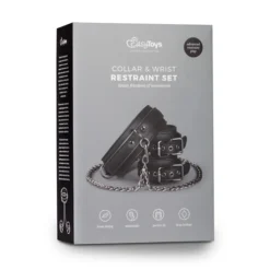 Kunstleren Halsband Met Handboeien -Seksspeeltjeswinkel ET278BLK 3