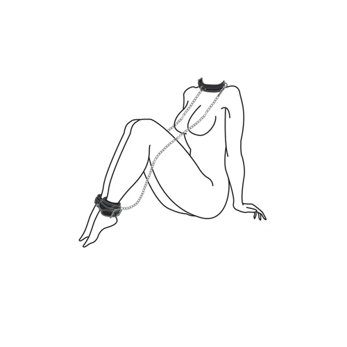 Kunstleren Halsband Met Enkelboeien 2 Kunstleren Halsband Met Enkelboeien - Afbeelding 2