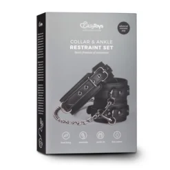 Kunstleren Halsband Met Enkelboeien 9 Kunstleren Halsband Met Enkelboeien -Seksspeeltjeswinkel ET279BLK 3