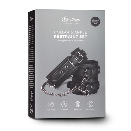 Kunstleren Halsband Met Enkelboeien 3 Kunstleren Halsband Met Enkelboeien - Afbeelding 3