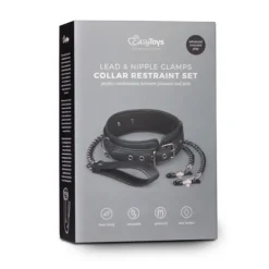 Kunstleren Halsband Met Tepelklemmen -Seksspeeltjeswinkel ET280BLK 3