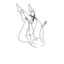 Zwarte Kunstleren Hogtie -Seksspeeltjeswinkel ET282BLK 3