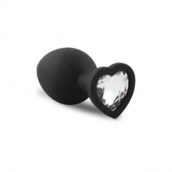 Siliconen Buttplug Set Met Diamantjes - Hart -Seksspeeltjeswinkel ET838BLK 3