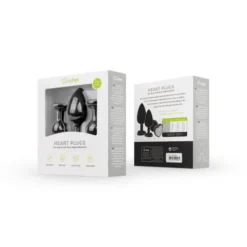 Siliconen Buttplug Set Met Diamantjes - Hart -Seksspeeltjeswinkel ET838BLK 5