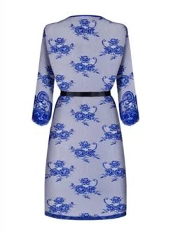 Obsessive Cobaltess Kanten Kimono - Blauw -Seksspeeltjeswinkel OBS4464 2