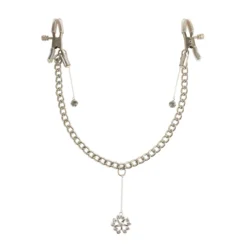 Fetish Fantasy Series Crystal Tepelklemmen Met Ketting En Diamantjes