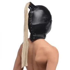 STRICT Ponytail Bondage Hood - Zwart -Seksspeeltjeswinkel ag963 4