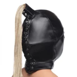 STRICT Ponytail Bondage Hood - Zwart -Seksspeeltjeswinkel ag963 5