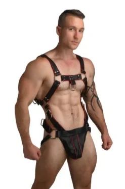 Master Series Heathen Harness L/XL - Zwart, Rood