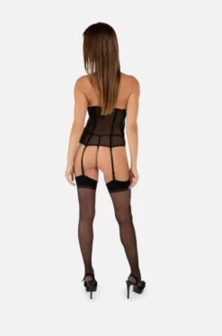 Korset & String Dark Desire - Zwart -Seksspeeltjeswinkel bsrd lblk 004 s 3