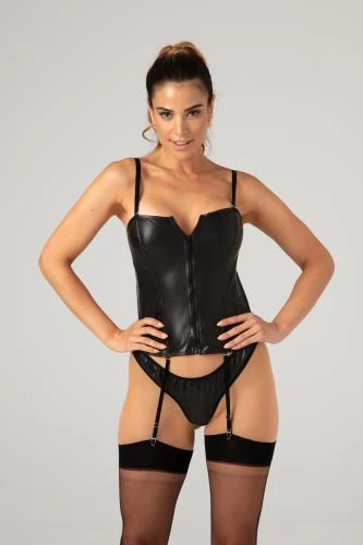 Imitatieleren Korset & String Tiara 1 Imitatieleren Korset & String Tiara