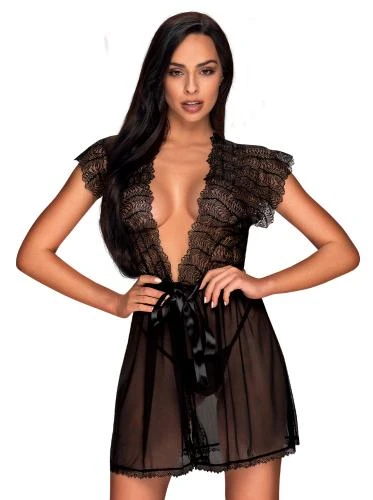 Obsessive Kimono Romanesa - Zwart 3 Obsessive Kimono Romanesa - Zwart - Afbeelding 3