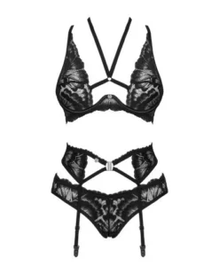 Obsessive 3-delige Set Alessya - Zwart -Seksspeeltjeswinkel obs7021 6