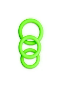 Ouch! Cockringset 3-delig - Glow In The Dark - Neon Groen