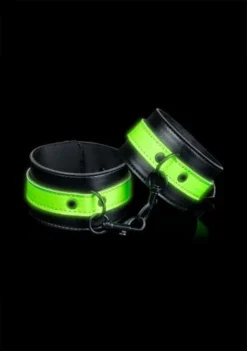 Ouch! Enkelboeien Glow In The Dark - Neon Green/Black -Seksspeeltjeswinkel ou749glo 4