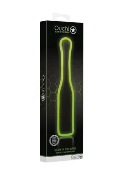 Ouch! Glow In The Dark Paddle - Neon Groen/Zwart -Seksspeeltjeswinkel ou753glo 4