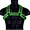Ouch! Buckle Bulldog Harnas - Glow In The Dark