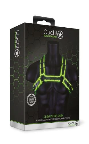 Ouch! Buckle Bulldog Harnas - Glow In The Dark 4 Ouch! Buckle Bulldog Harnas - Glow In The Dark - Afbeelding 4